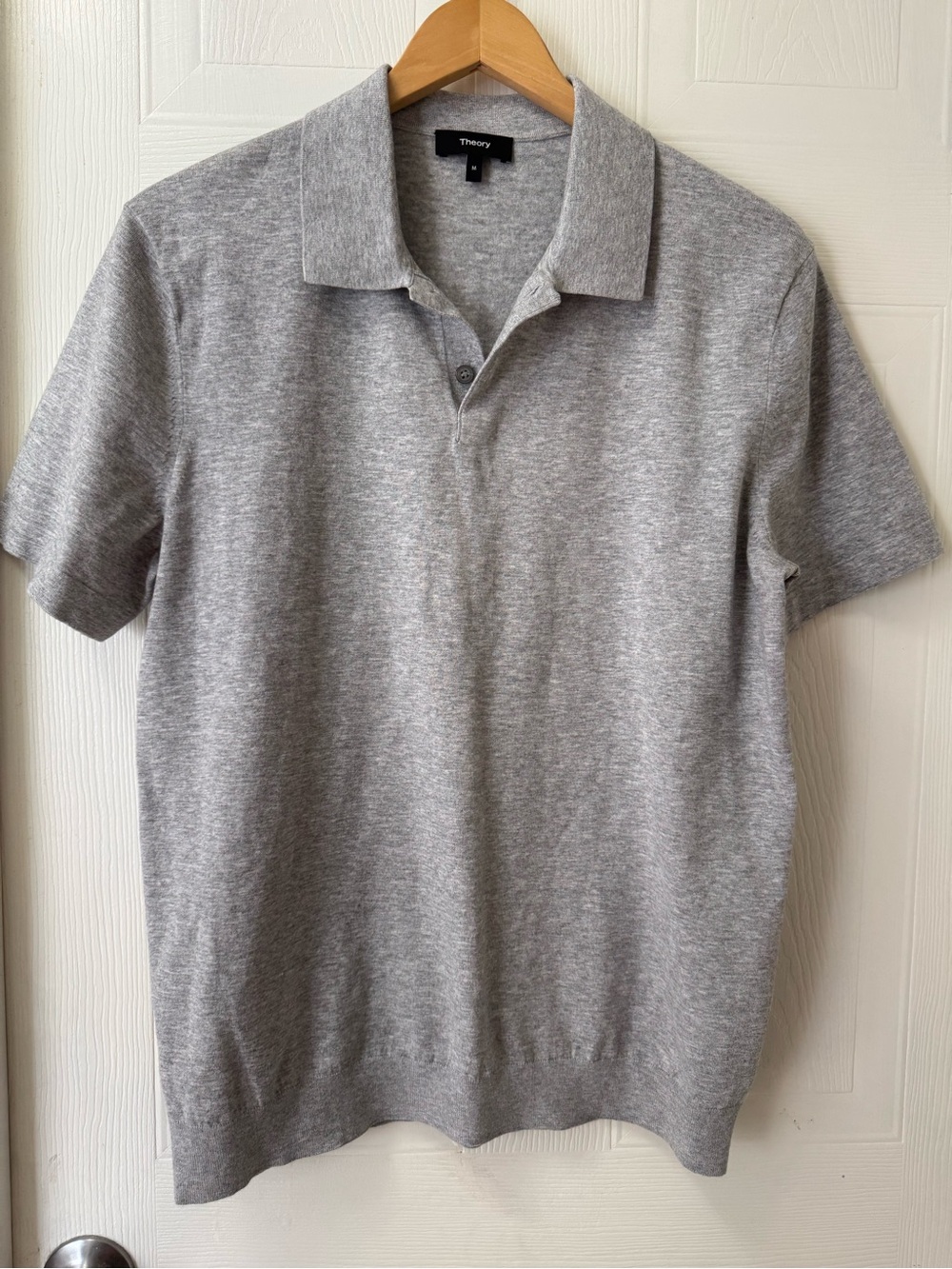 Theory Men's Heather Grey Short-Sleeve Polo